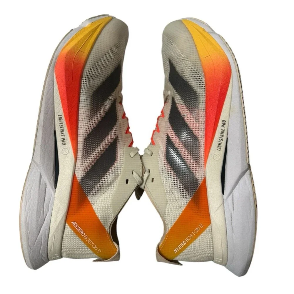 Adidas Adizero Boston 12 Lightstrike Pro Womens Ivory Silver Running Shoes Sz 8